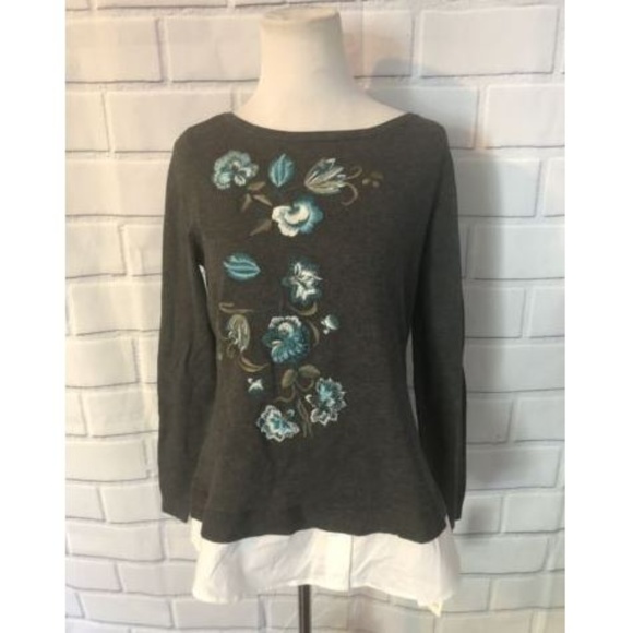 Charter Club Sweaters - NWT Charter Club Layered Sweater Embroidered